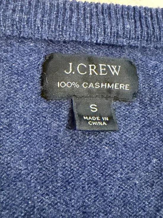 J. Crew Blue 100% Cashmere Crewneck Crew Sweater – Size S / Small - Picture 2 of 8